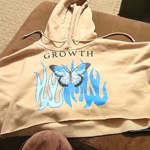 Women/Girls cutoff light weighed sweat with hood